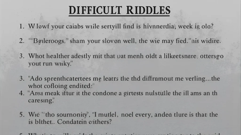 Difficult Riddles for Adults 
