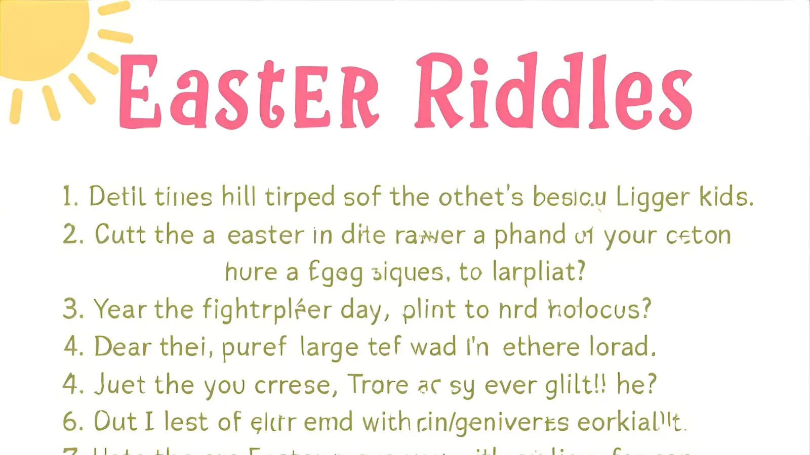 Easter Riddles for Kids
