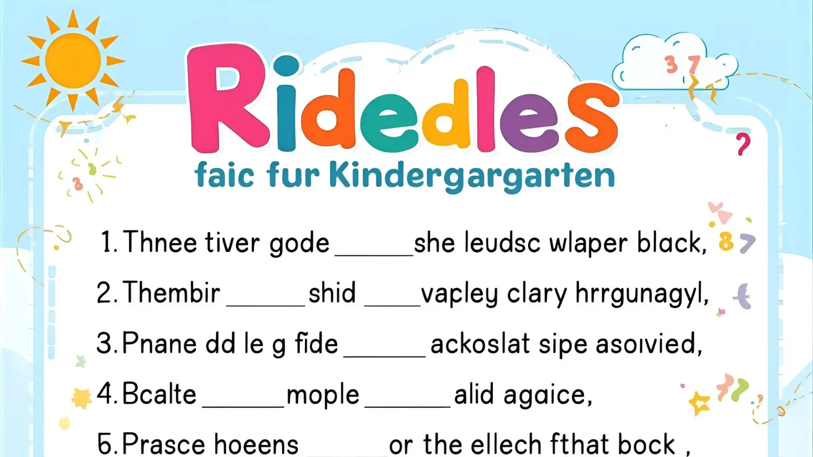 Riddles for Kindergarten