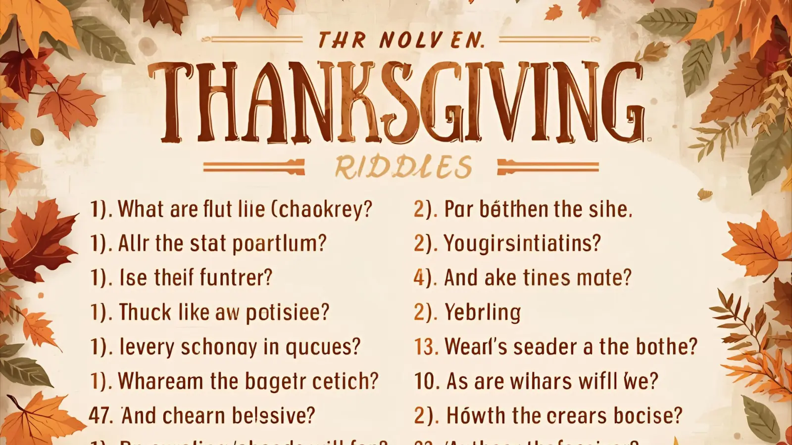 Thanksgiving Riddles for Adults